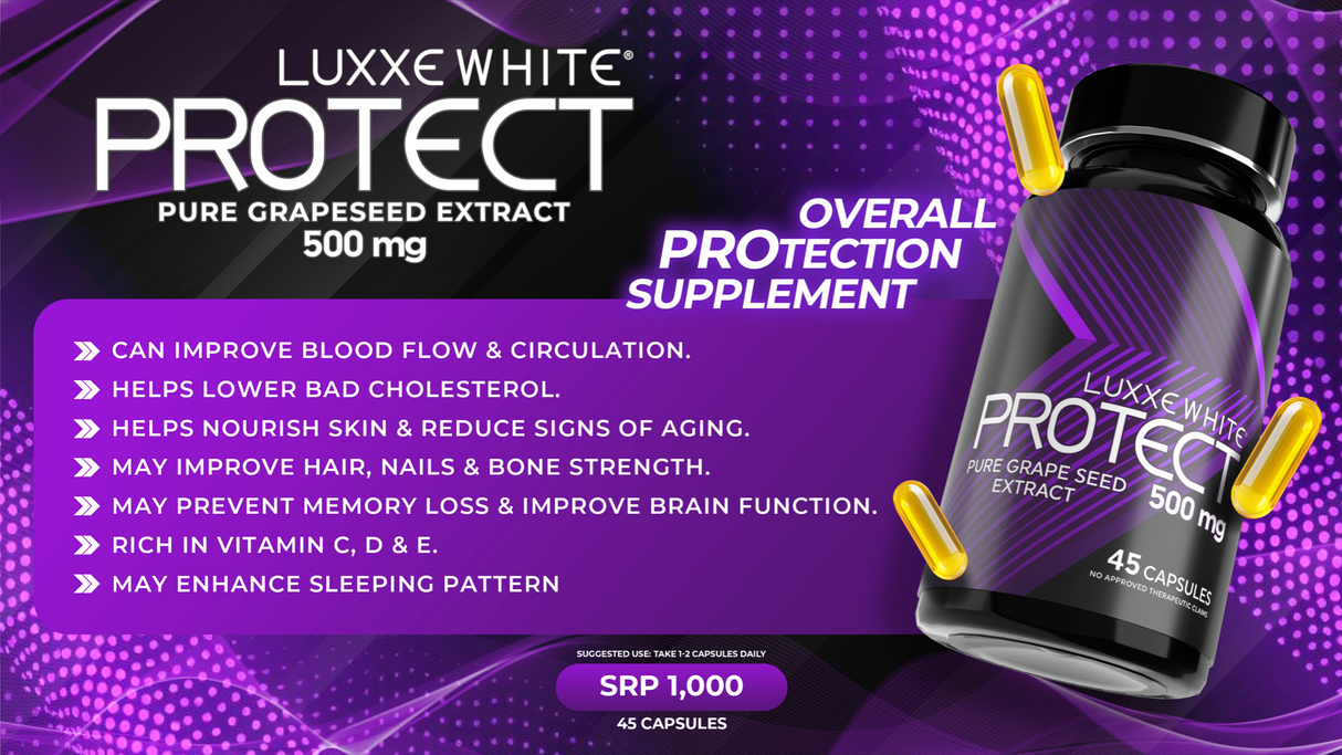 Luxxe White Protect Extrait de pépins de raisin pur 500 mg 45 capsules