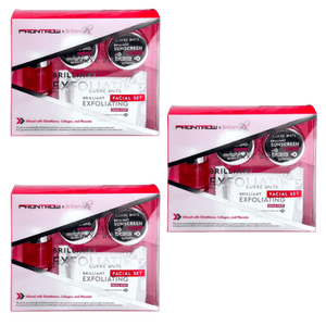 Luxxe White Brilliant Exfoliating Facial Set Infused with Glutathione, Collagen, and Placenta