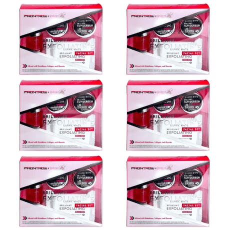 Luxxe White Brilliant Exfoliating Facial Set Infused with Glutathione, Collagen, and Placenta