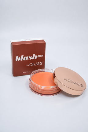 By Aivee Blush Balm in Bright Coral – creamy, buildable cream blush with a natural, healthy-looking glow