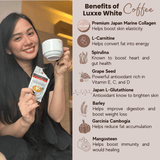 Luxxe White Coffee Premium Japan Collagen L-Glutathione & L-Carnitine with Barley, Spirulina, Garcinia Cambogia, Grape Seed, Mangosteen Sweetened with Stevia