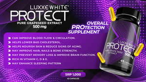 Luxxe White Protect Pure Grape Seed Extract 500 mg 45 Capsules Supplement