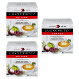 Luxxe White Coffee Premium Japan Collagen L-Glutathione & L-Carnitine with Barley, Spirulina, Garcinia Cambogia, Grape Seed, Mangosteen Sweetened with Stevia