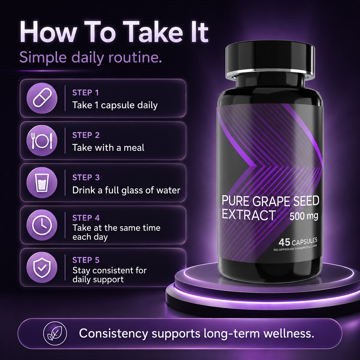 Luxxe White Protect: Pure Grape Seed Extract 500mg - Ultimate Antioxidant Protection