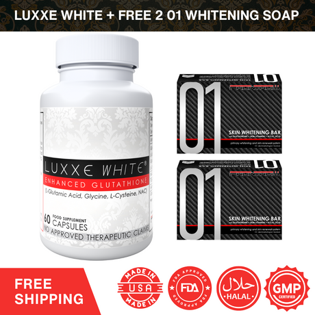 Luxxe White Glutathione + Free 2PCS 01 Skin Whitening Bar