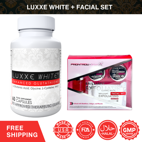 Luxxe White Glutathione + Free Brilliant Exfoliating Facial Set