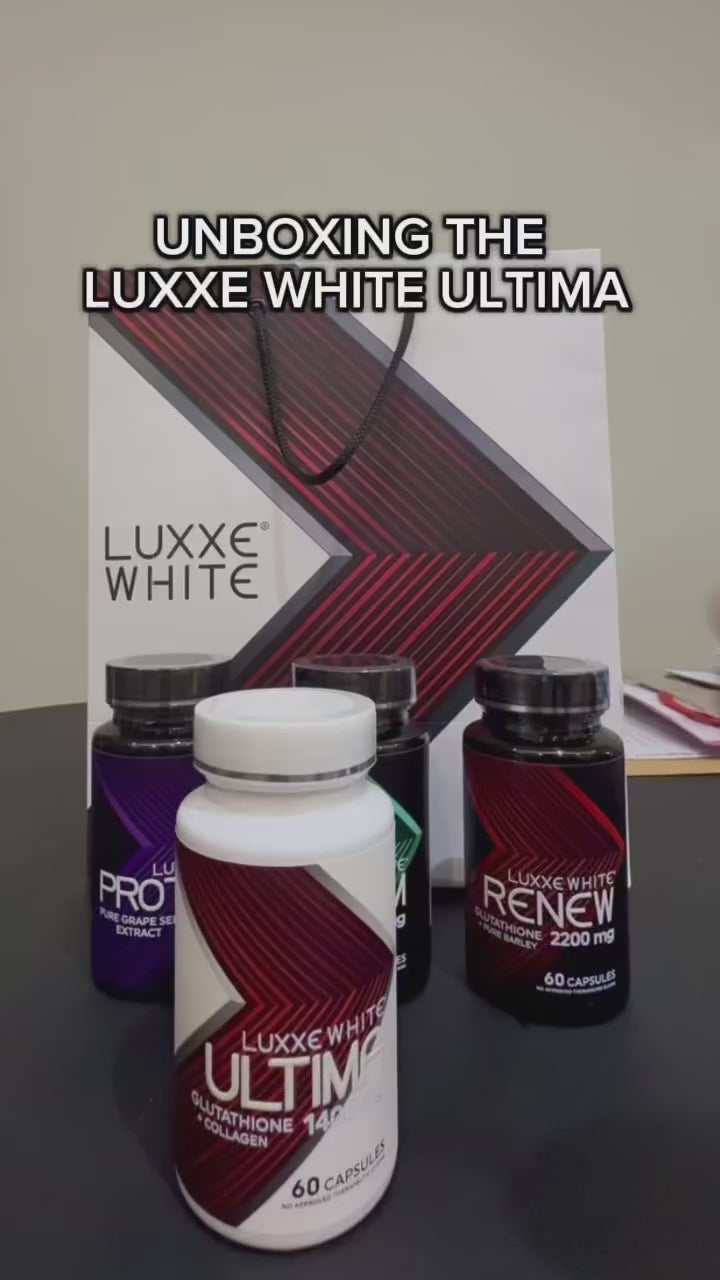 Luxxe White Ultima Glutathione + Collagen with Oral Sunblock and Oral Moisturizer  1400 mg 60 Capsules Supplement