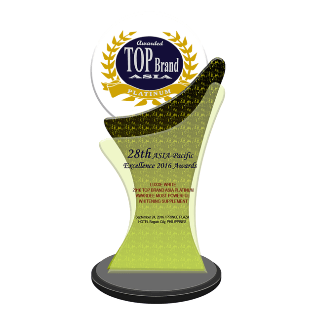 Luxxe White 2016 Top Brand Asia Platinum Awardee Most Powerful Whitening Supplement