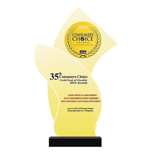 Luxxe White & Luxxe Renew 2015 Consumers Choice Awardee Best Whitening & Anti-aging Supplement